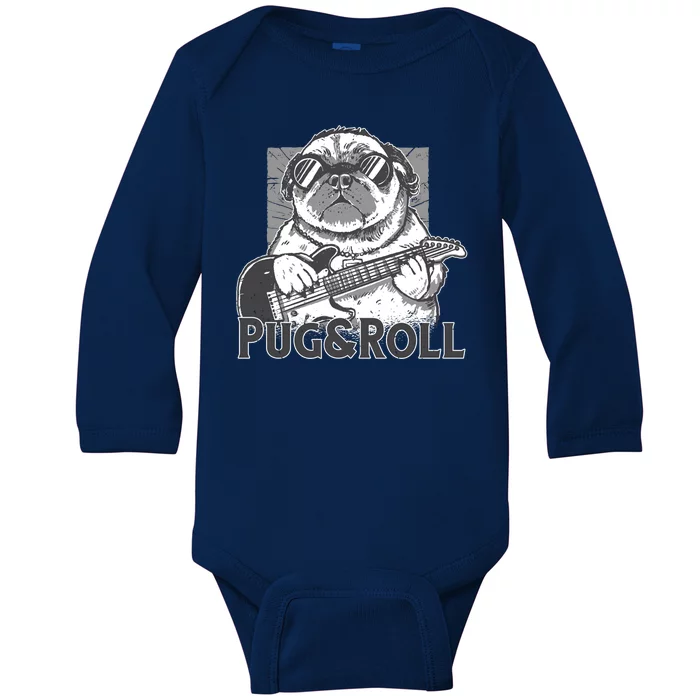 Pug And Roll Baby Long Sleeve Bodysuit