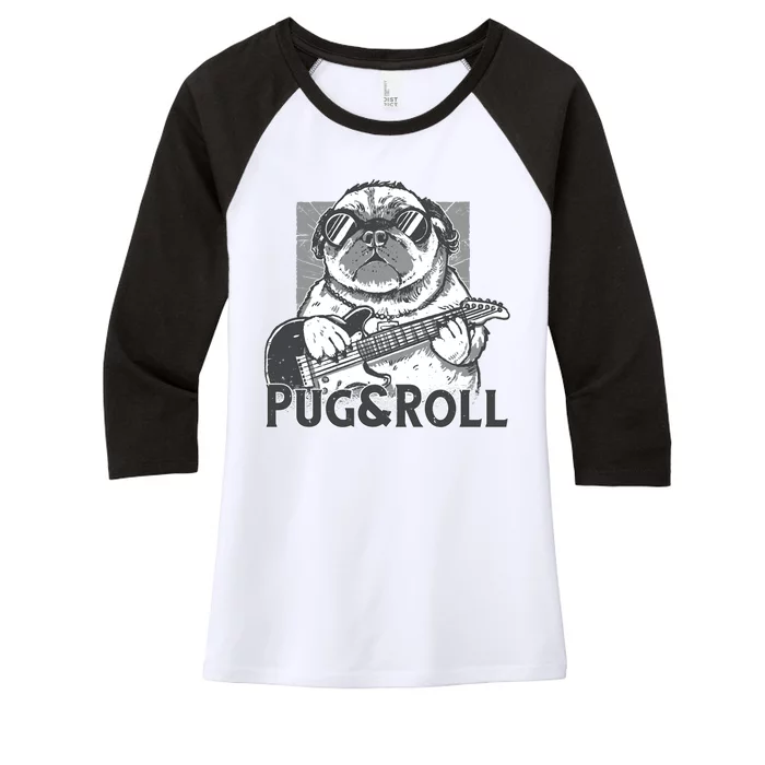 Pug And Roll Women's Tri-Blend 3/4-Sleeve Raglan Shirt