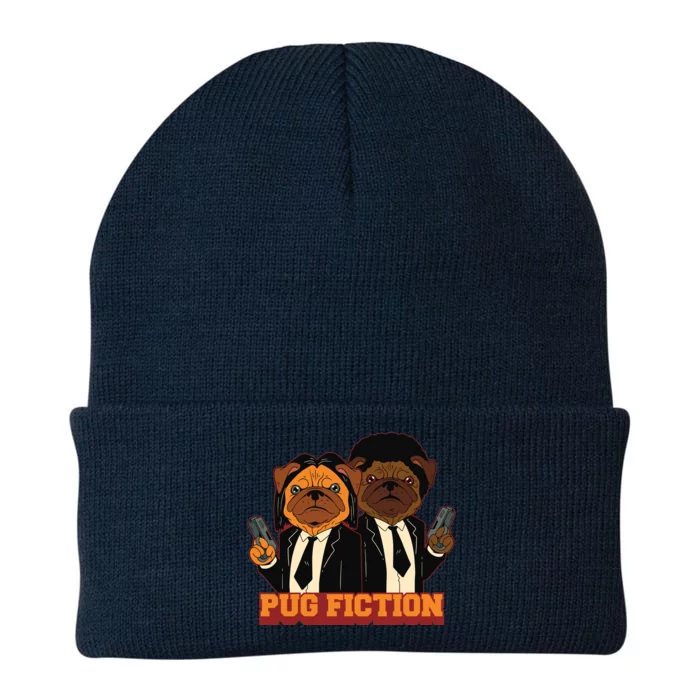 Pug Fiction Knit Cap Winter Beanie