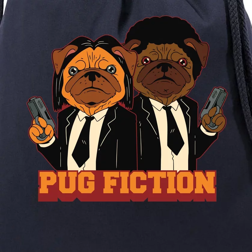 Pug Fiction Drawstring Bag