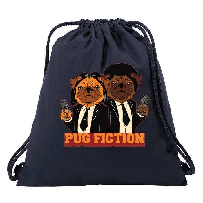 Pug Fiction Drawstring Bag