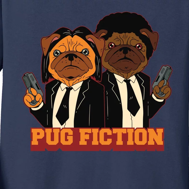 Pug Fiction Kids Long Sleeve Shirt