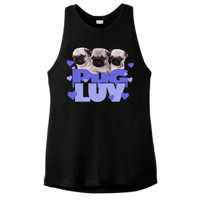 Pug Luv Ladies Tri-Blend Wicking Tank