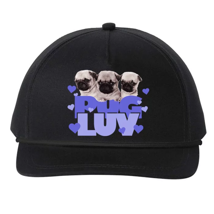 Pug Luv Snapback Five-Panel Rope Hat