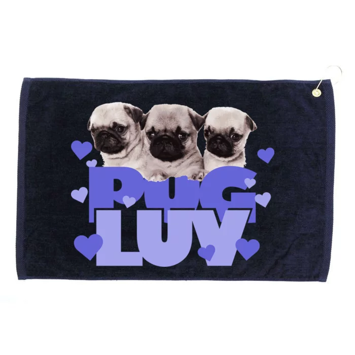 Pug Luv Grommeted Golf Towel