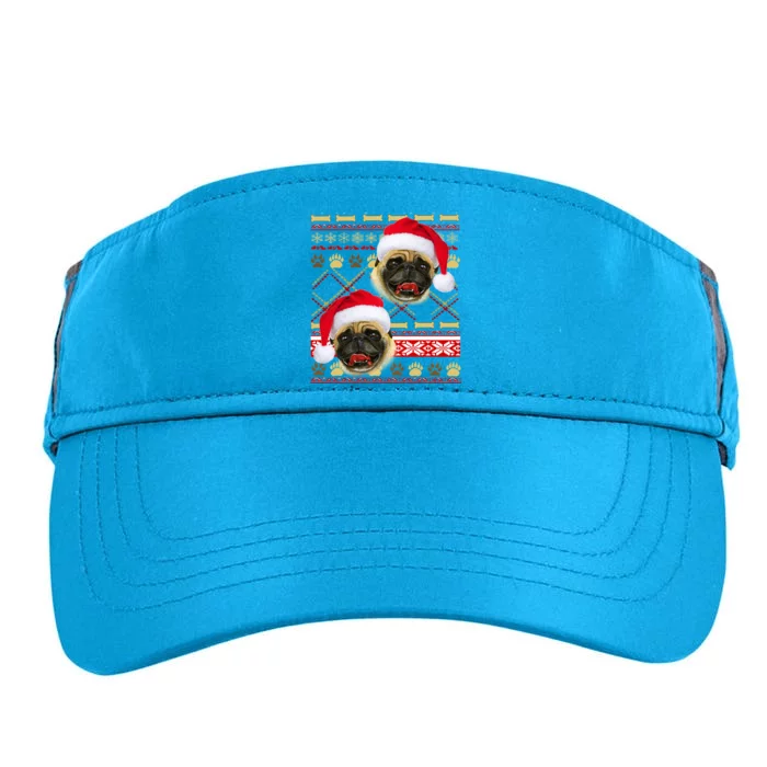 Pug Ugly Christmas Sweater Adult Drive Performance Visor