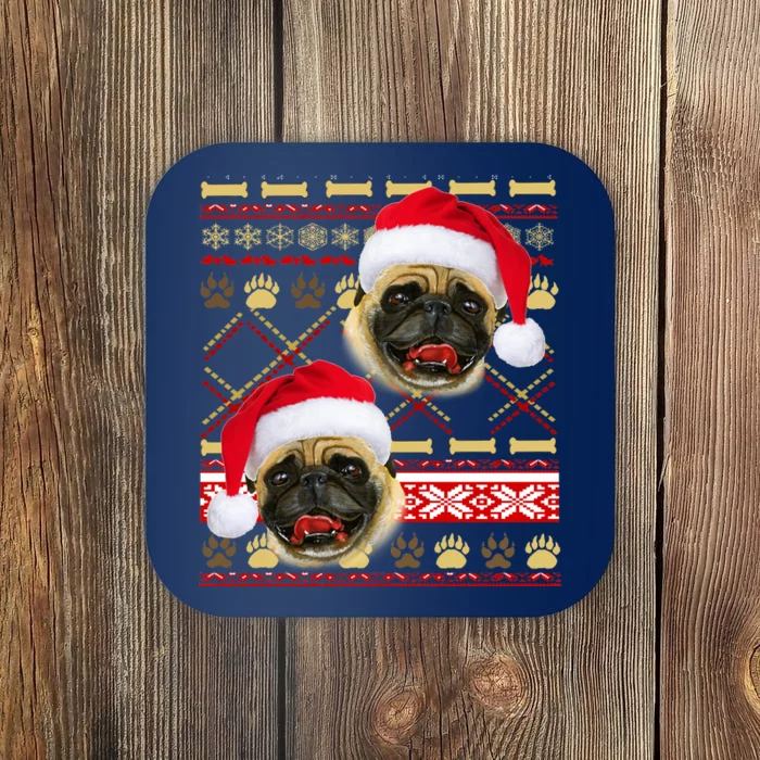 Pug Ugly Christmas Sweater Coaster