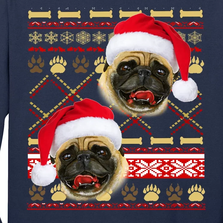 Pug Ugly Christmas Sweater Tall Long Sleeve T-Shirt