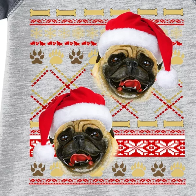 Pug Ugly Christmas Sweater Infant Baby Jersey Bodysuit