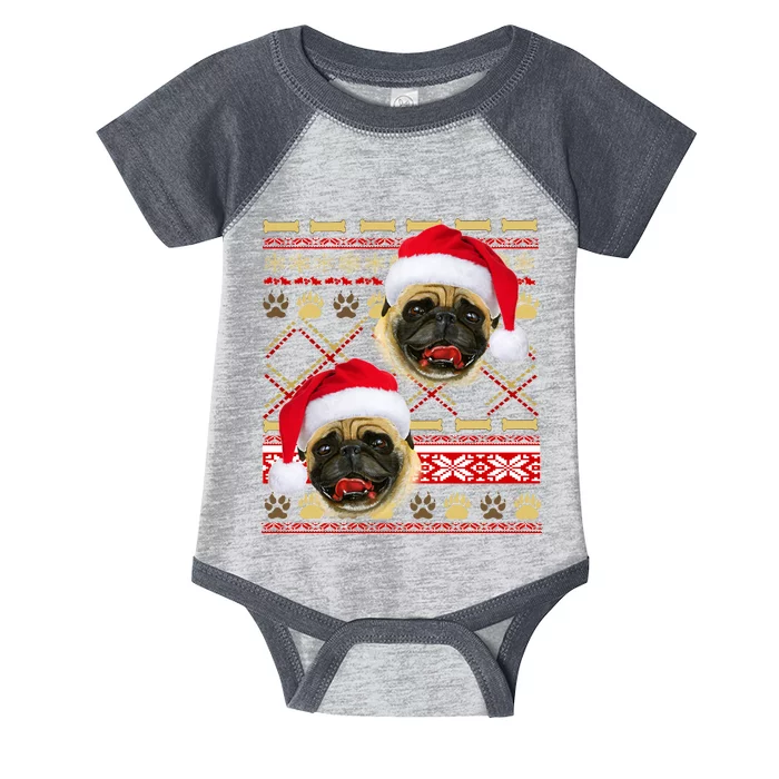 Pug Ugly Christmas Sweater Infant Baby Jersey Bodysuit