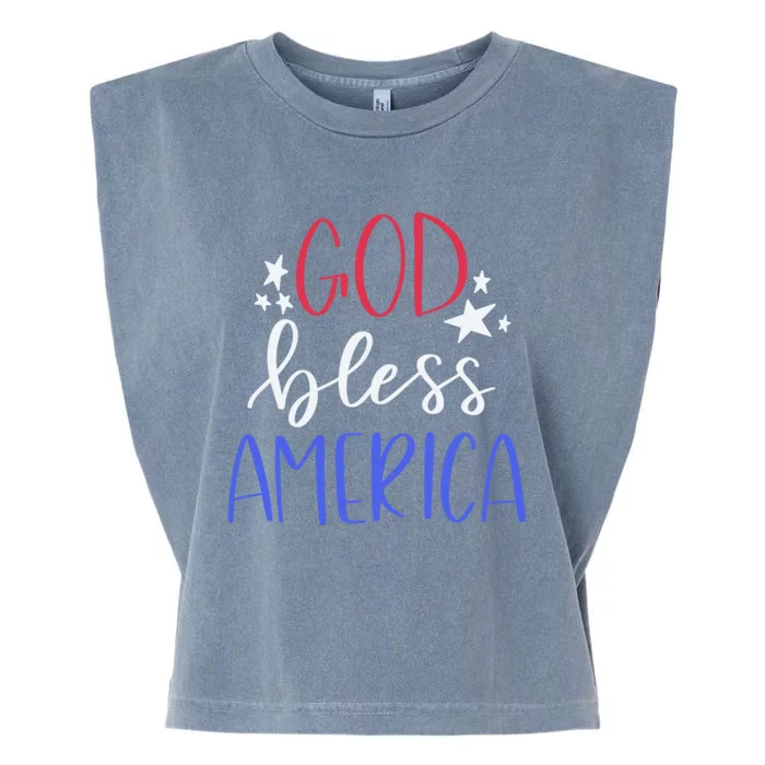 Patriotic Usa Gift God Bless America Great Gift Garment-Dyed Women's Muscle Tee