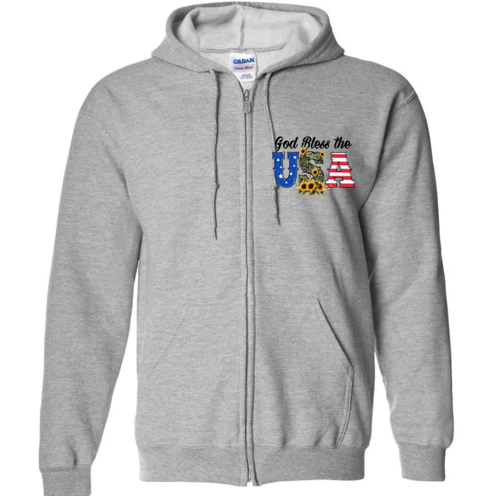 Patriotic Usa Gift Great Gift God Bless America Great Gift Full Zip Hoodie