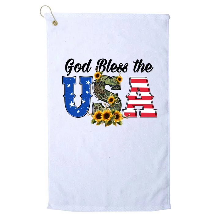 Patriotic Usa Gift Great Gift God Bless America Great Gift Platinum Collection Golf Towel