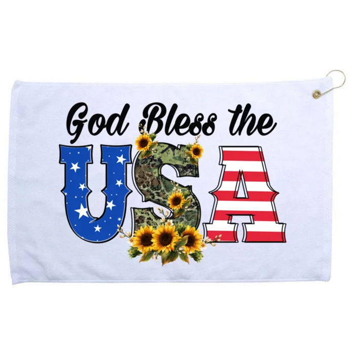 Patriotic Usa Gift Great Gift God Bless America Great Gift Grommeted Golf Towel