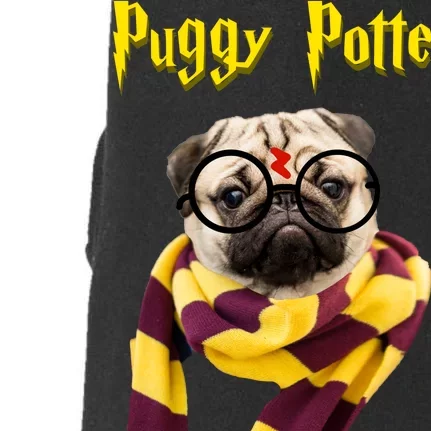 Puggy Potter Funny Parody Movie Doggie 3-End Fleece Hoodie