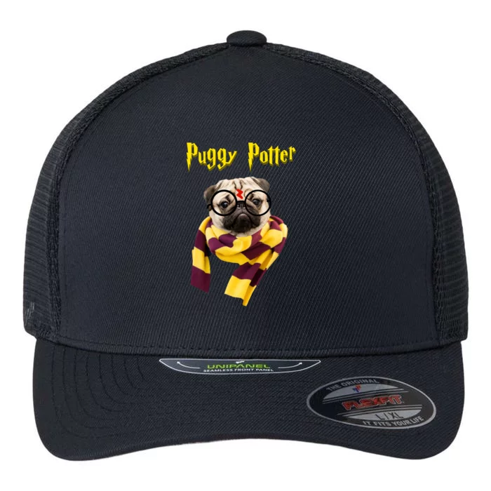 Puggy Potter Funny Parody Movie Flexfit Unipanel Trucker Cap