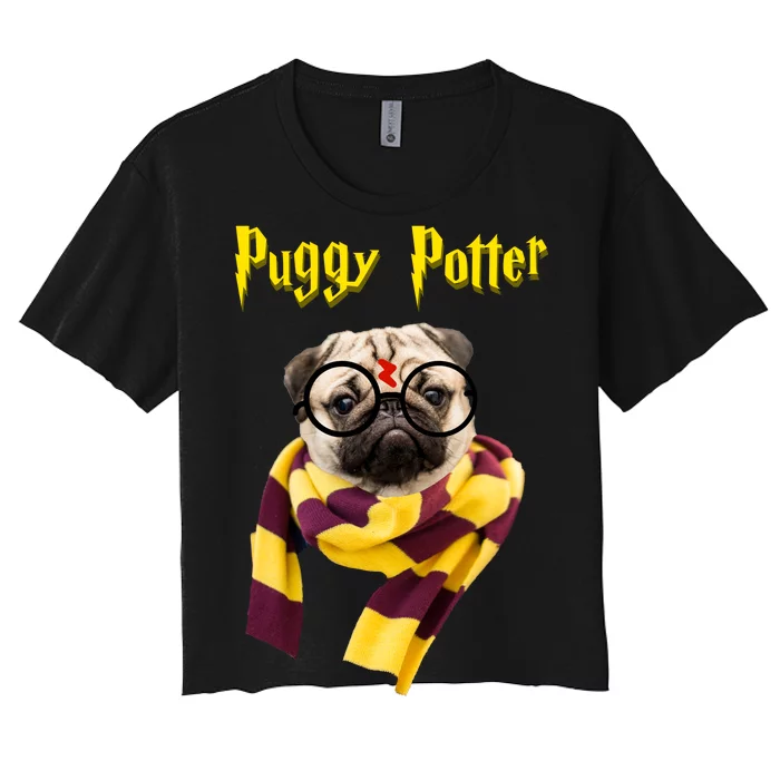 Puggy Potter Funny Parody Movie Women's Crop Top Tee