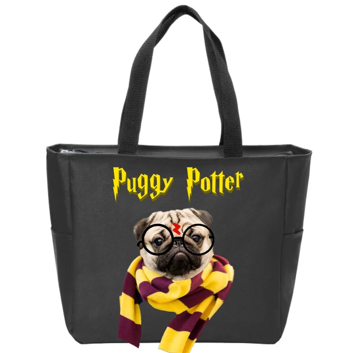 Puggy Potter Funny Parody Movie Zip Tote Bag