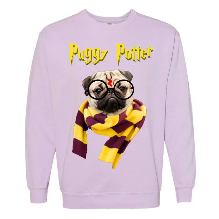 Puggy Potter Funny Parody Movie Garment-Dyed Sweatshirt