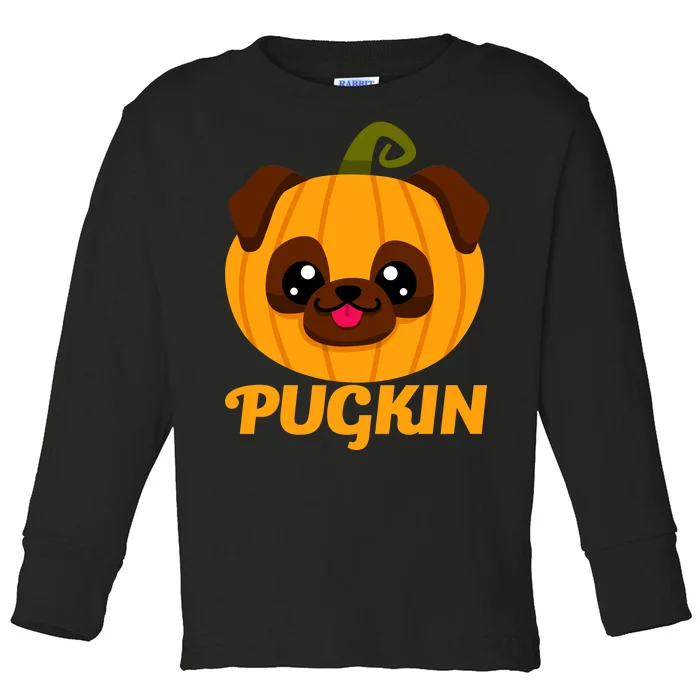 Pugkin Pumpkin Pug Toddler Long Sleeve Shirt