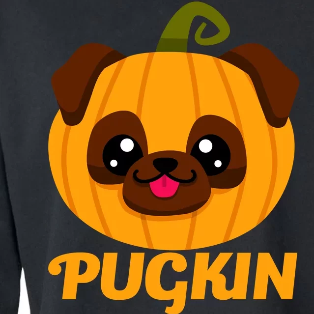 Pugkin Pumpkin Pug Cropped Pullover Crew