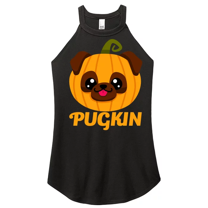 Pugkin Pumpkin Pug Women’s Perfect Tri Rocker Tank