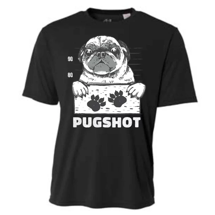 Pugshot Jail Prison Funny Pug Cooling Performance Crew T-Shirt