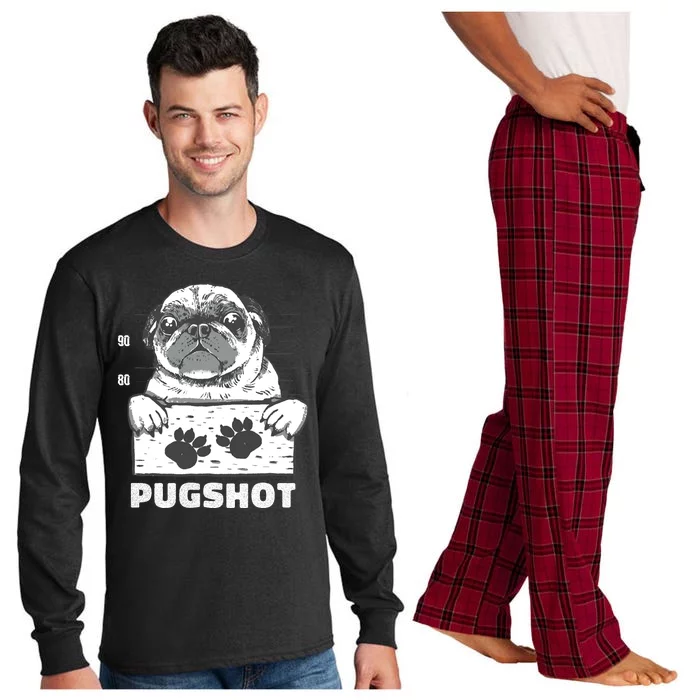 Pugshot Jail Prison Funny Pug Long Sleeve Pajama Set