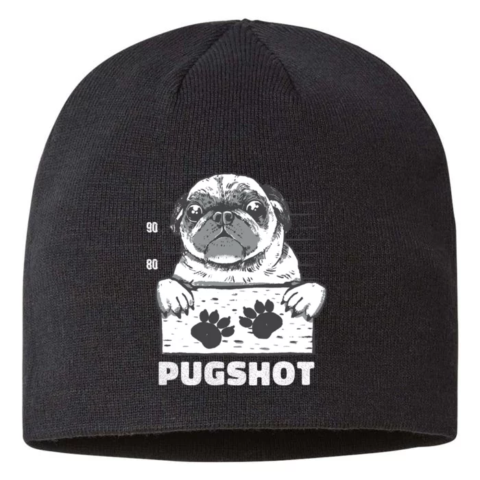 Pugshot Jail Prison Funny Pug 8 1/2in Sustainable Knit Beanie