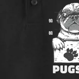 Pugshot Jail Prison Funny Pug Dry Zone Grid Performance Polo