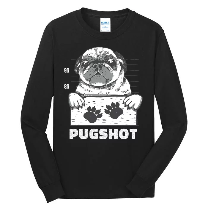 Pugshot Jail Prison Funny Pug Tall Long Sleeve T-Shirt