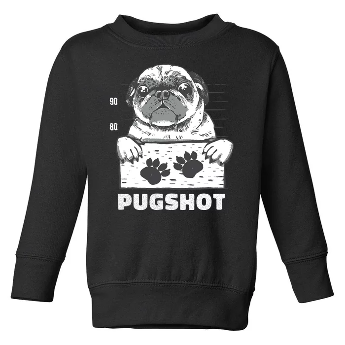 Pugshot Jail Prison Funny Pug Toddler Sweatshirt