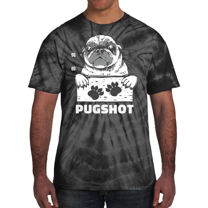 Pugshot Jail Prison Funny Pug Tie-Dye T-Shirt