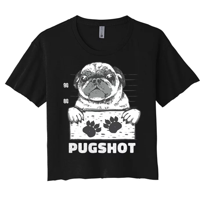 Pugshot Jail Prison Funny Pug Women's Crop Top Tee