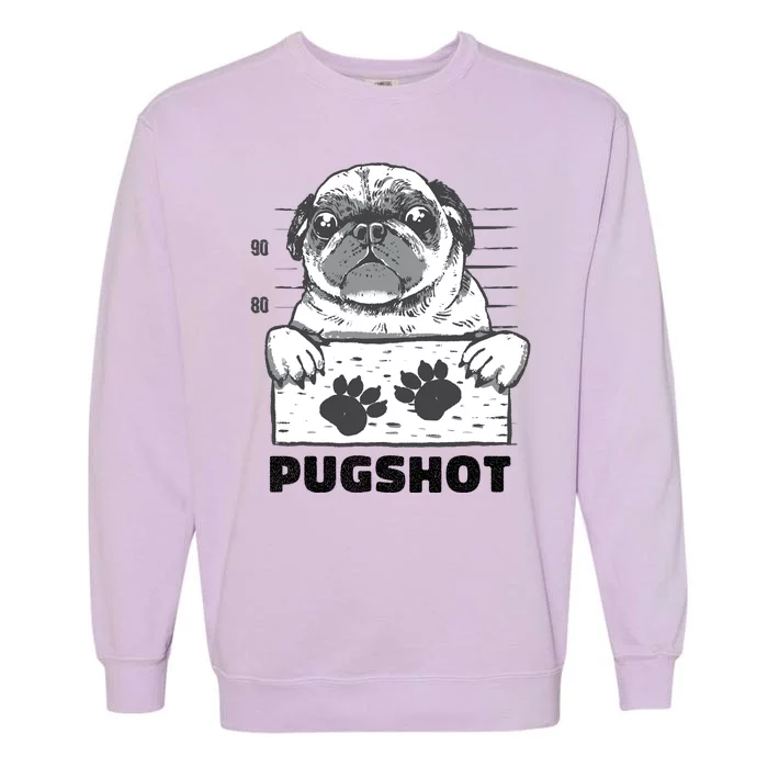 Pugshot Jail Prison Funny Pug Garment-Dyed Sweatshirt