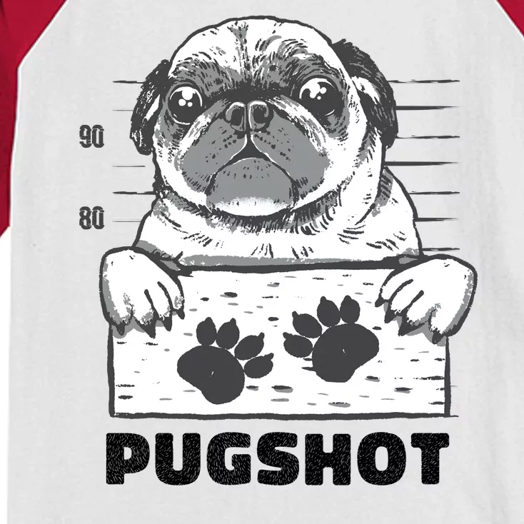 Pugshot Jail Prison Funny Pug Kids Colorblock Raglan Jersey