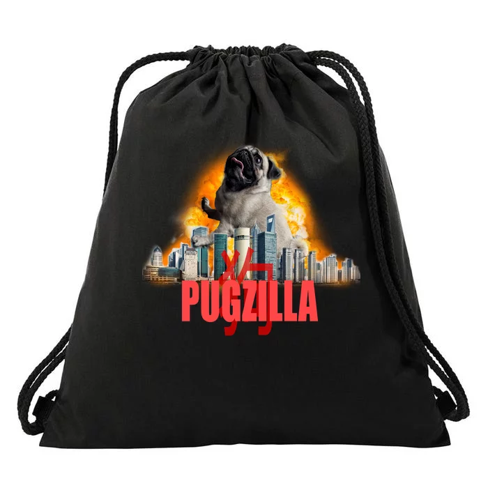 Pugzilla Funny Pug Drawstring Bag