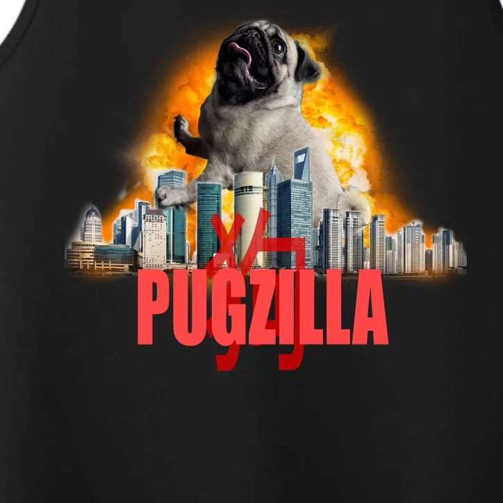 Pugzilla Funny Pug Performance Tank