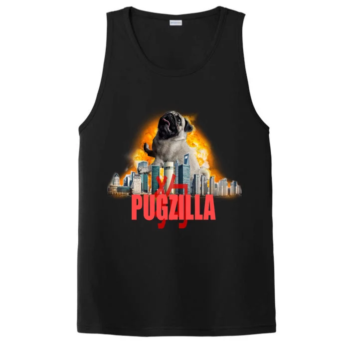 Pugzilla Funny Pug Performance Tank