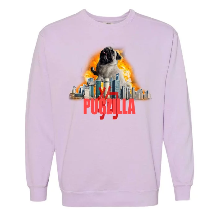 Pugzilla Funny Pug Garment-Dyed Sweatshirt