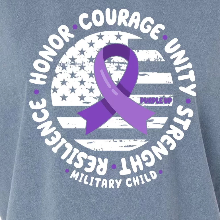 Purple Up Honor Unity Military Quote Ribbon Usa Garment-Dyed Women's Muscle Tee