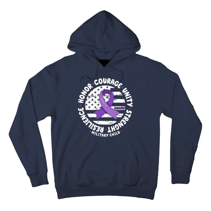 Purple Up Honor Unity Military Quote Ribbon Usa Hoodie