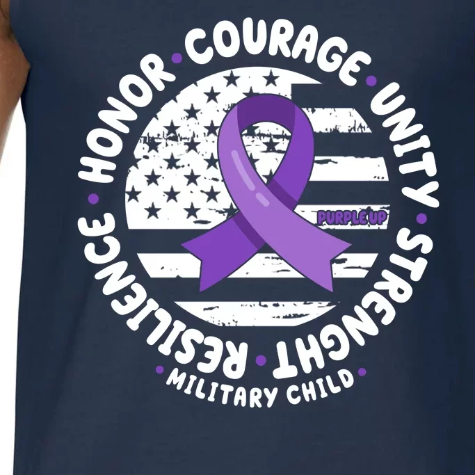 Purple Up Honor Unity Military Quote Ribbon Usa Comfort Colors® Tank Top