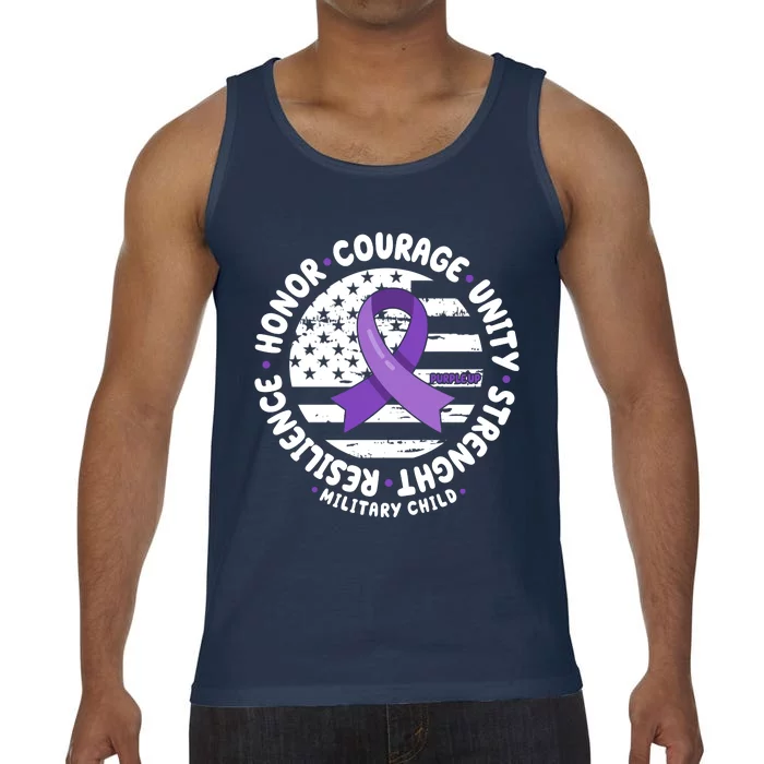 Purple Up Honor Unity Military Quote Ribbon Usa Comfort Colors® Tank Top