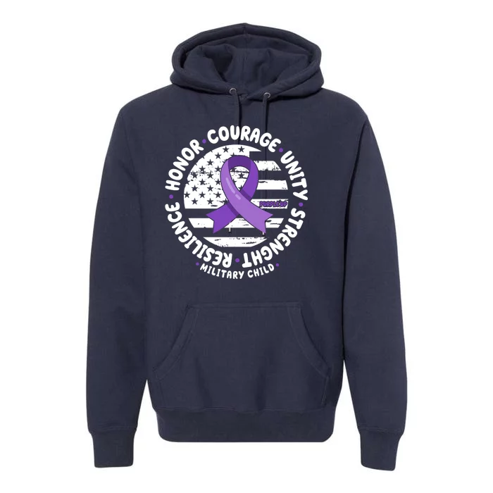 Purple Up Honor Unity Military Quote Ribbon Usa Premium Hoodie