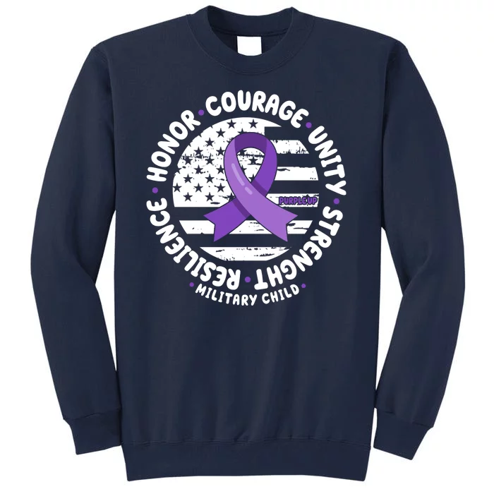 Purple Up Honor Unity Military Quote Ribbon Usa Tall Sweatshirt