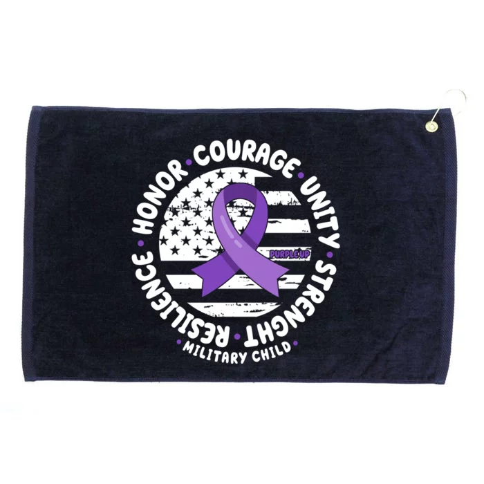 Purple Up Honor Unity Military Quote Ribbon Usa Grommeted Golf Towel