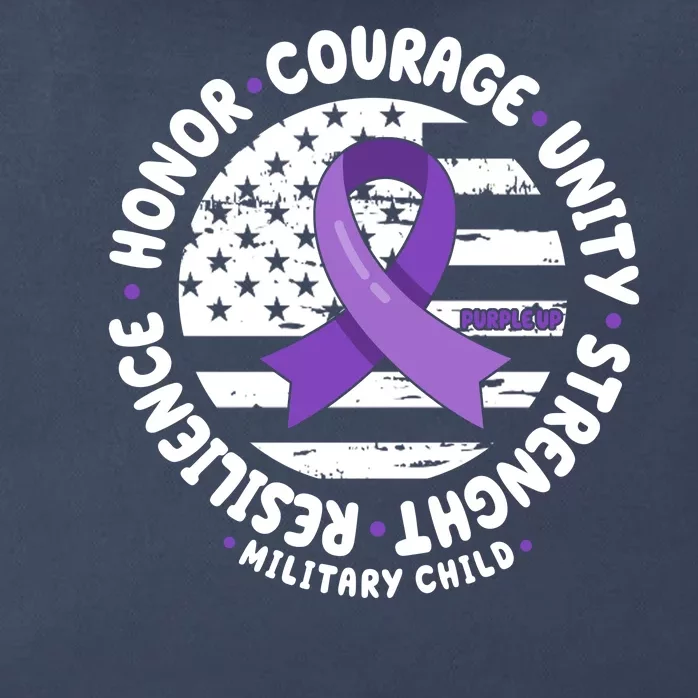 Purple Up Honor Unity Military Quote Ribbon Usa Zip Tote Bag