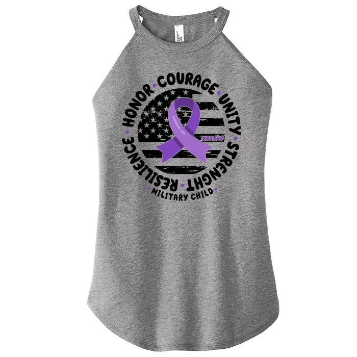 Purple Up Honor Unity Military Quote Ribbon Usa Women’s Perfect Tri Rocker Tank