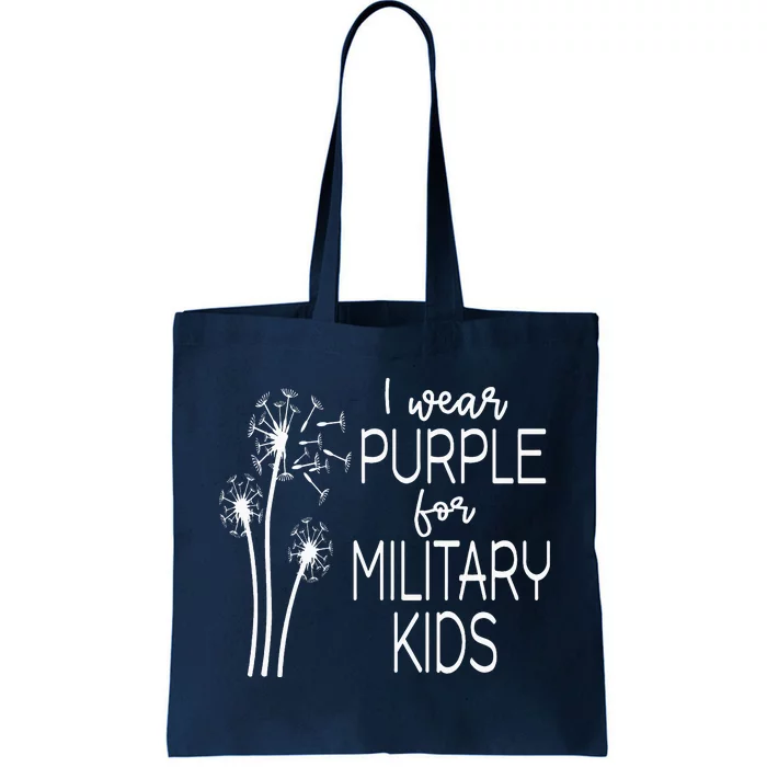 Purple Up in April Dandelion for Month of the Military Child Tote Bag